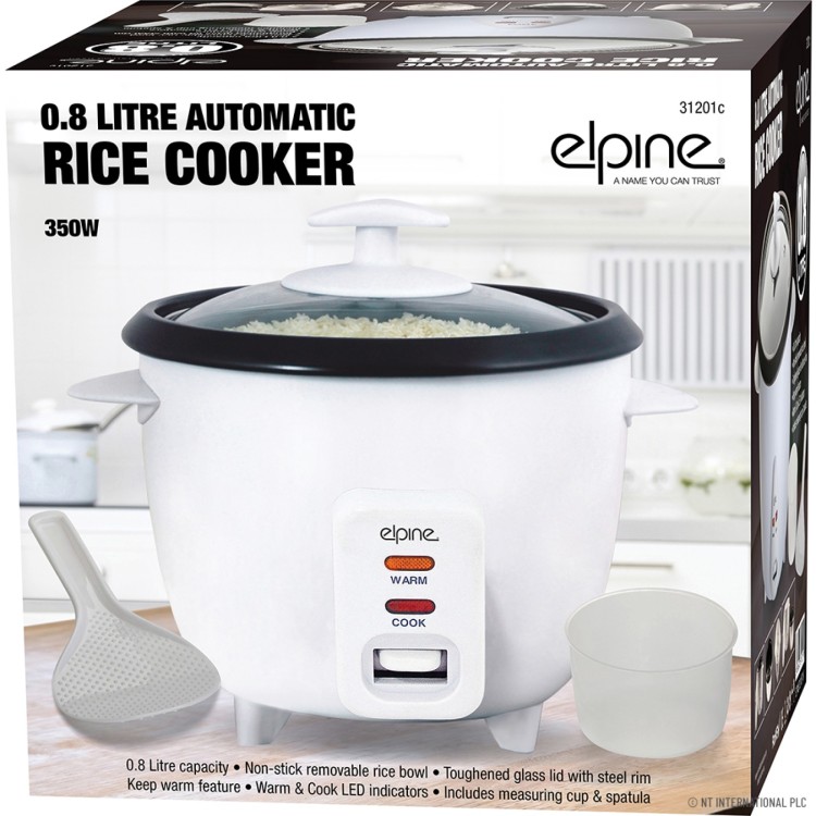  0.8L 350W Rice Cooker - White