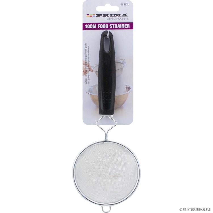 Prima 10cm Metal Tea Strainer - Black Handle