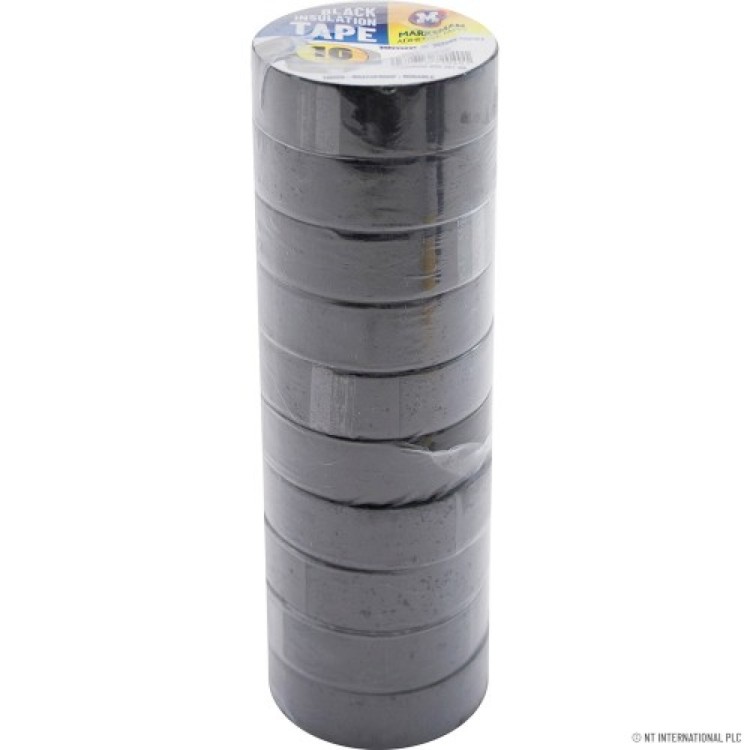  10pk PVC Insulation Tape 19mm x 10m Black