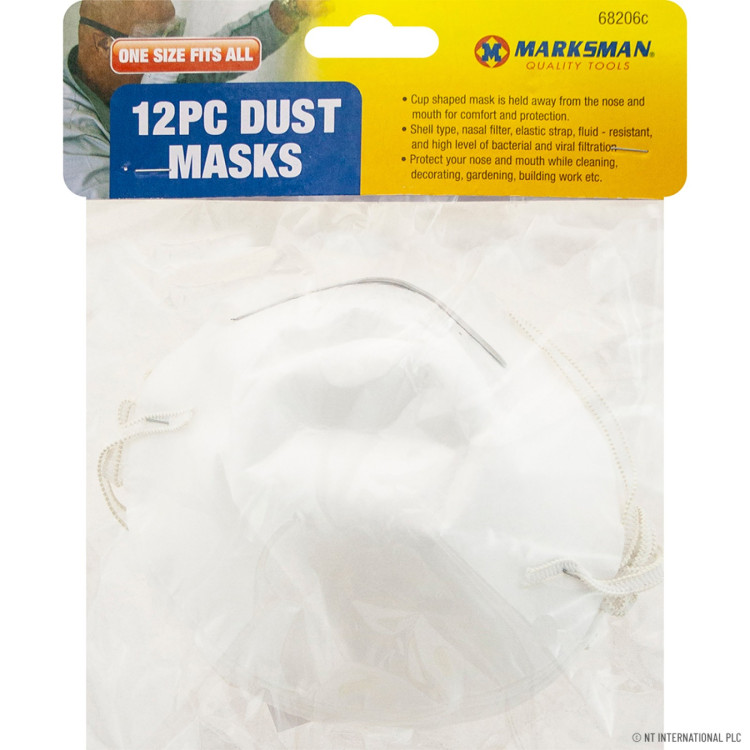  12pc Dust Masks - Polybag