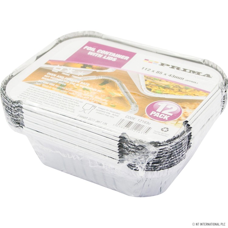 Prima 12pk No.1 Aluminums Containers with Lid