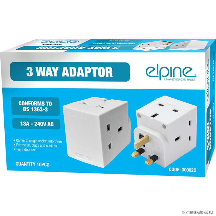 13A 3 Way Mains Adaptor ( 10)