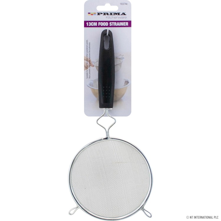 Prima 13cm Metal Tea Strainer - Black Handle