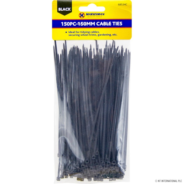  150pc Cable Tie 2.5mm x 150mm - Black