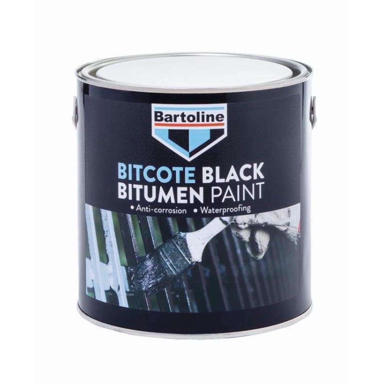 2.5L Tin Bartoline Bitcote Black Bitumen Paint