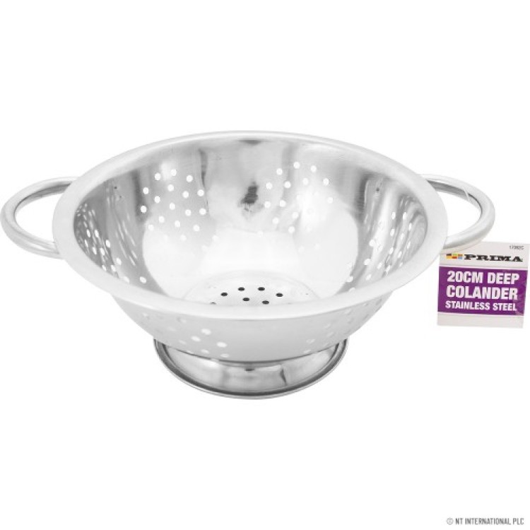 Prima  20cm Deep Colander - S/S Two Handles