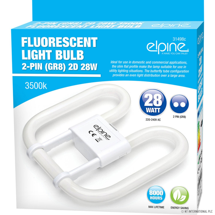 28w 2D Flourescent Tube / Bulb - 2 Pin - No R