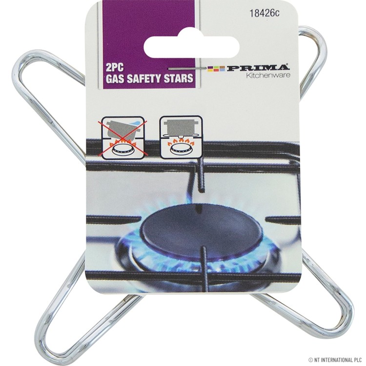 2Pc Gas Safety Stars Chrome Plated