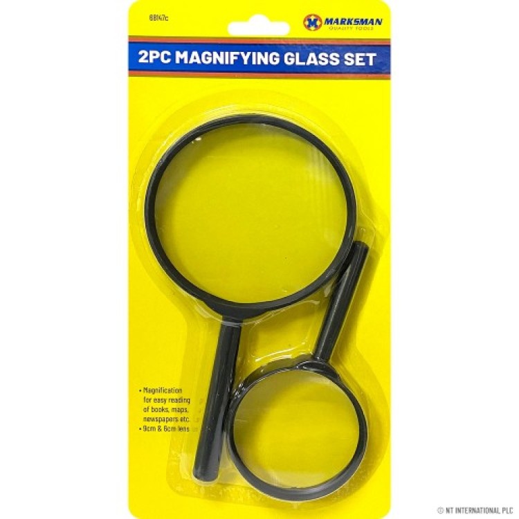  2pc Magnifying Glass - 9cm & 6cm Dia