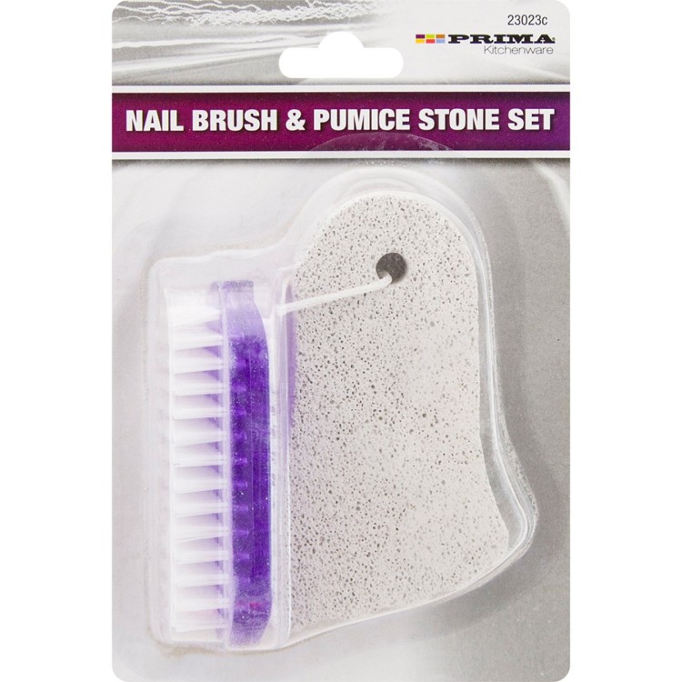 Prima  2pc Nail Brush and Stone Set