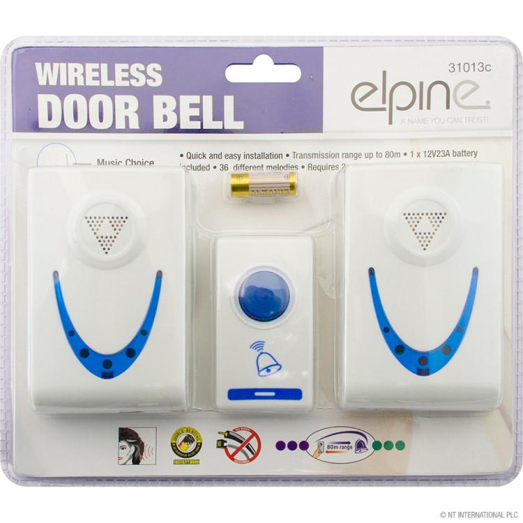2Pc Wireless Door Bell Chime Kit
