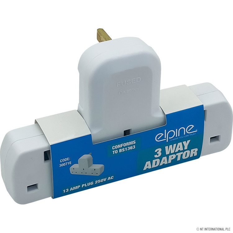 3 Gang /Way Wall Adaptor Socket