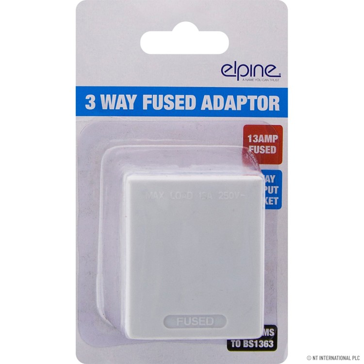 3 Way Adaptor White Blister Pack