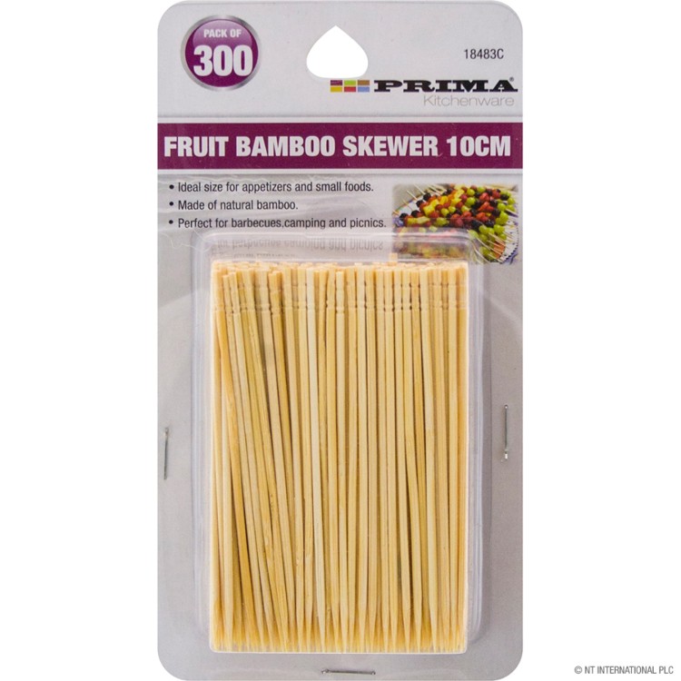 Prima 300pc - 10cm Fruit Bamboo Skewer