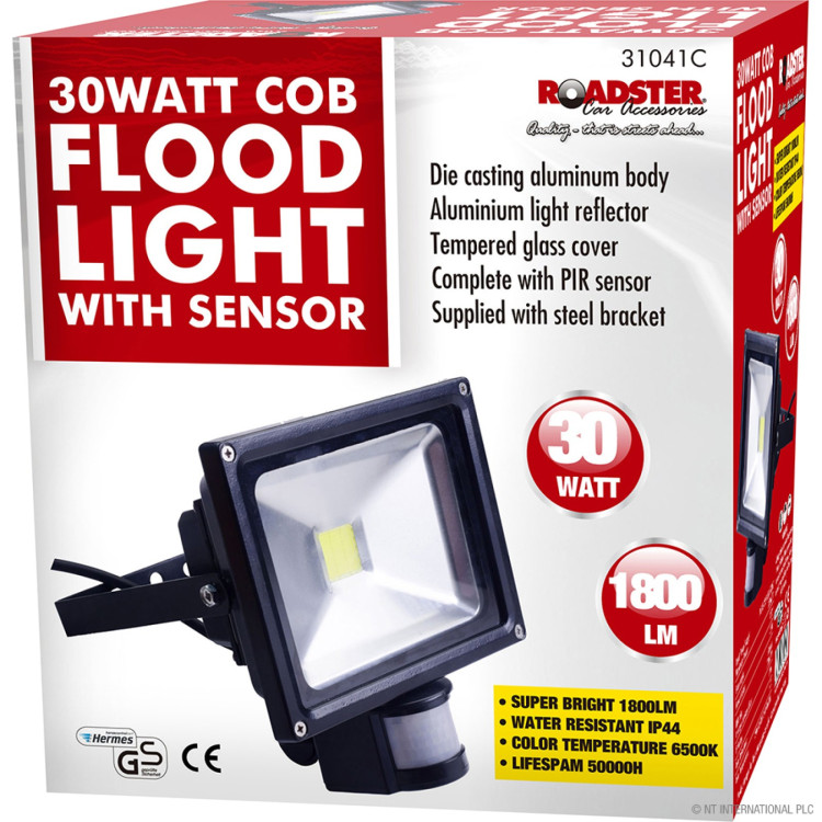 30W LED Floodlight COB With PIR Sensor