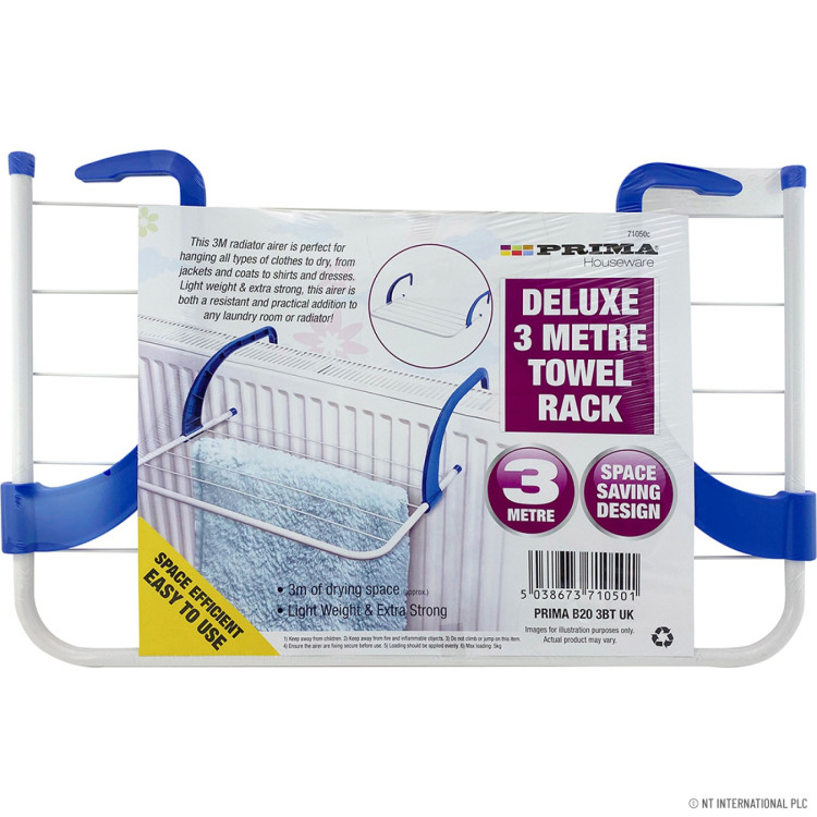 Prima 3m Radiator Clothes Airer / Towel Rack