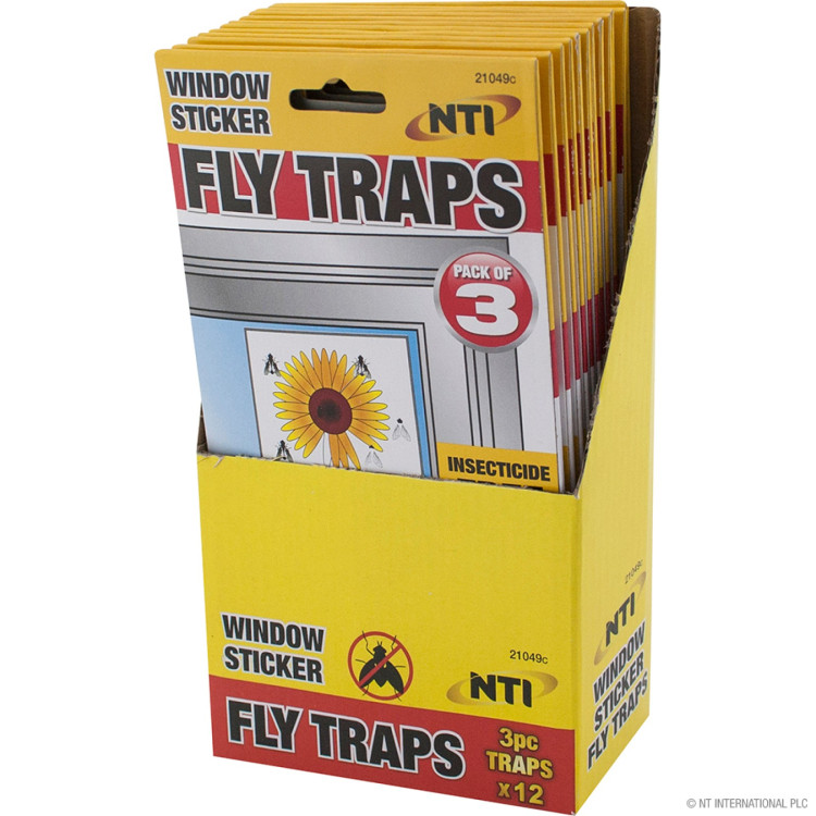  Prima 3pc Fly Trap Window Stickers - Display Box
