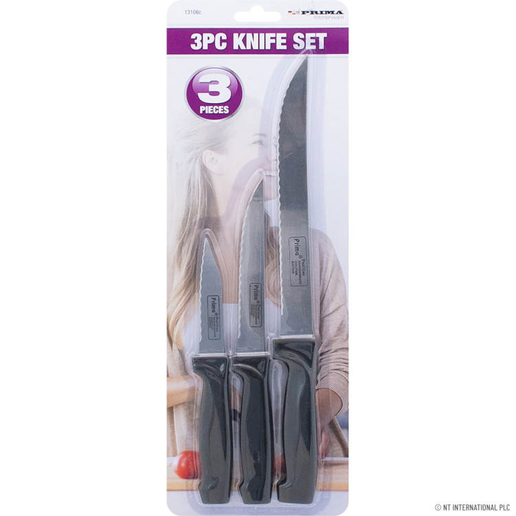 Prima 3pc Knife Set On Card