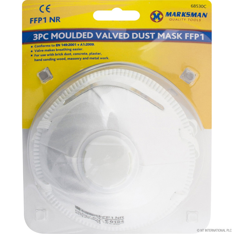 Molded Valved Disposable Dust Mask 3pc 
