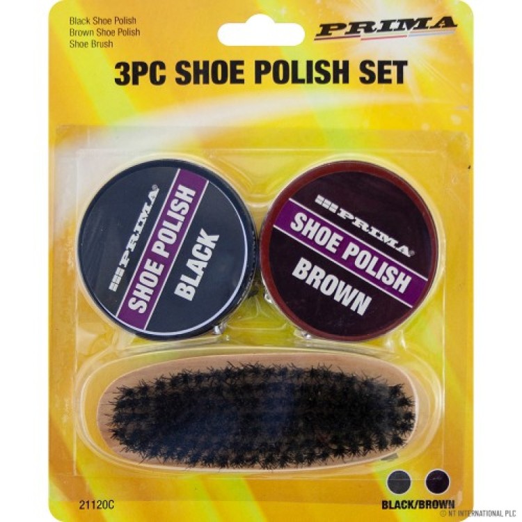 Prima 3pc Shoe Polish Set - Brush