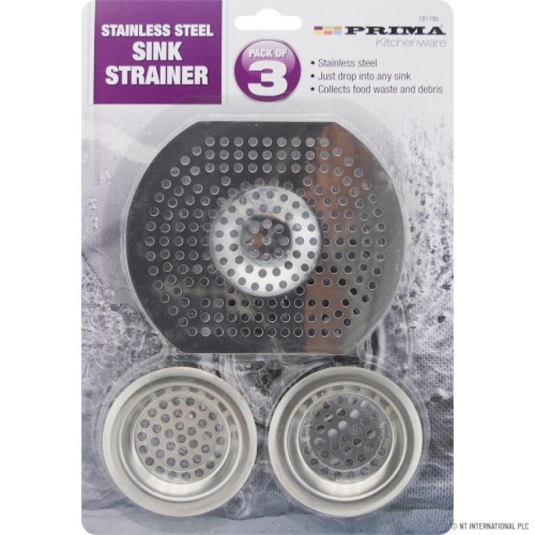 Prima 3pc Stainless Steel Sink Strainers