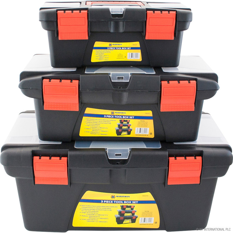3pc Tool Storage Box - Plastic