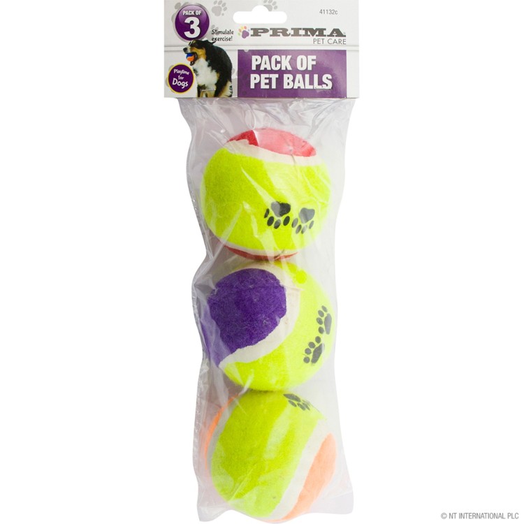 Prima 3pk Pet Play Tennis Balls