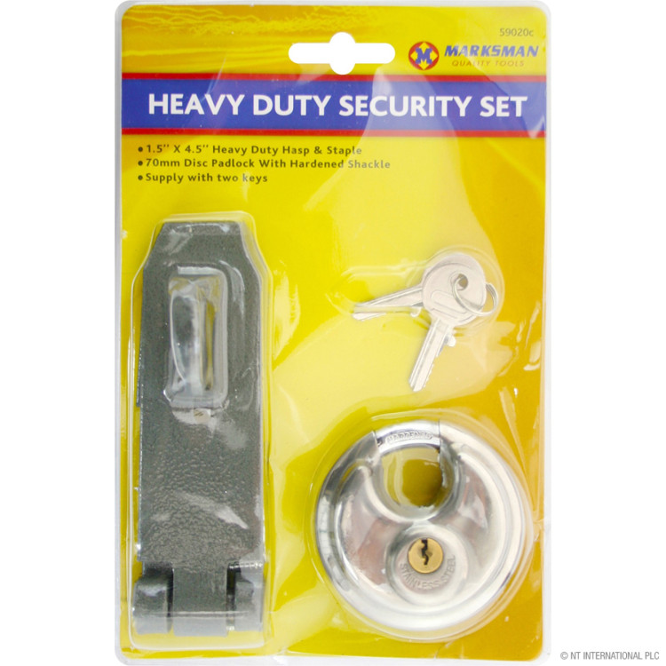 Heavy Duty Hasp & Disc Padlock 4.5