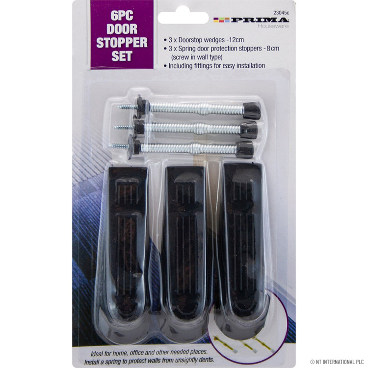 Prima  6pc Door Stopper set - 3 Springs / Wedges
