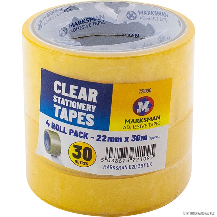  4 Roll Clear Packing Tape 22mm x 30m