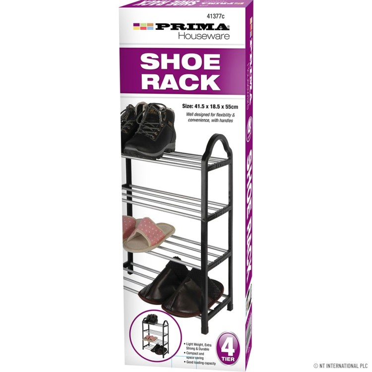  4 Tier Shoe Rack 41.5 x 18.5 x 55cm - Boxed