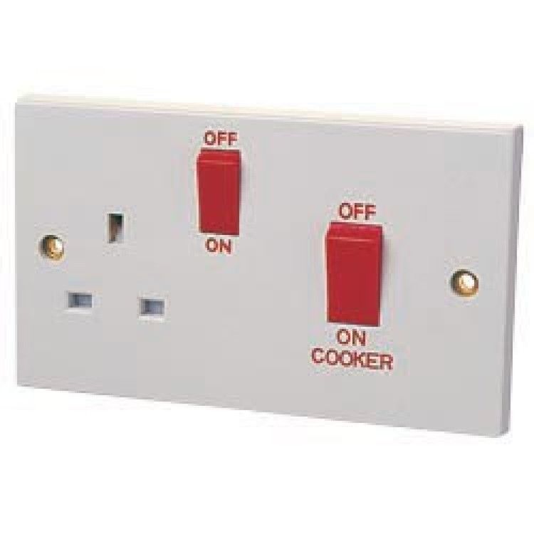 45A Dp Cooker Switch With 13A Switch Socket