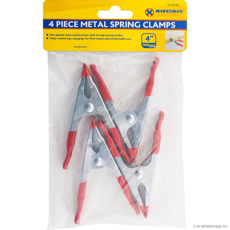 4pc Metal Spring Clamps - 4