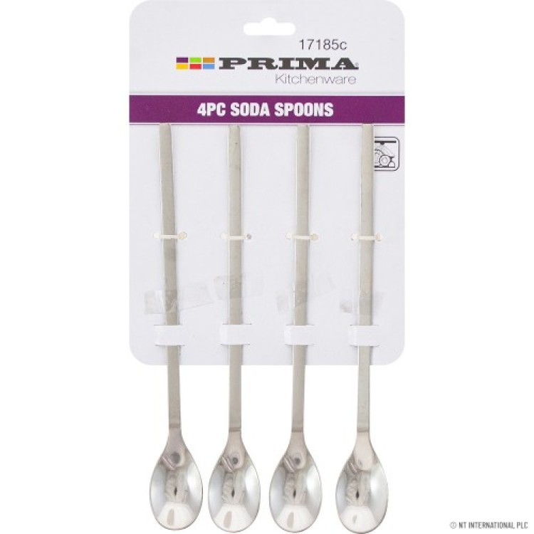  4pc Soda Spoon Set On Card