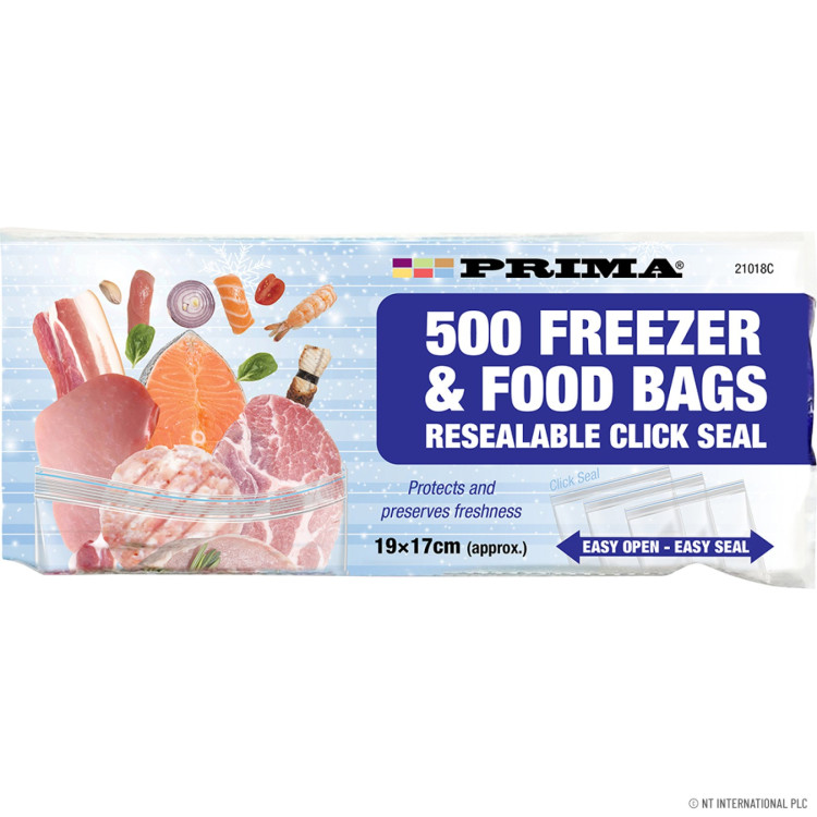 500 Food & Freezer Bags Roll 19x17cm