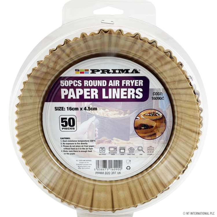 50pcs Round Air Fryer Paper Liners (16 x 4.5CM)