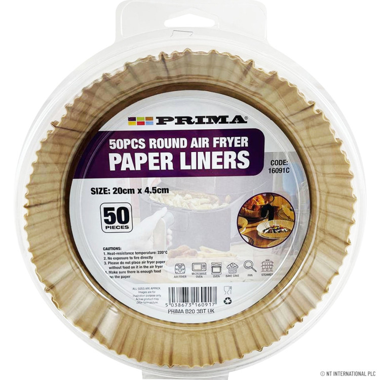 50pcs Round Air Fryer Paper Liners (20 x 4.5cm)