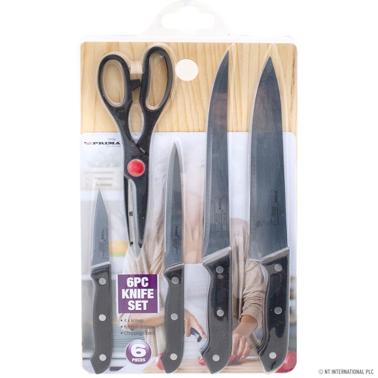 5Pcs Knives Set With Wooden Cutting Board