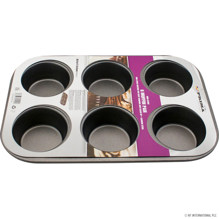 Prima 6 Cup Non Stick Muffin Tray 26.5x 17.5x 3cm