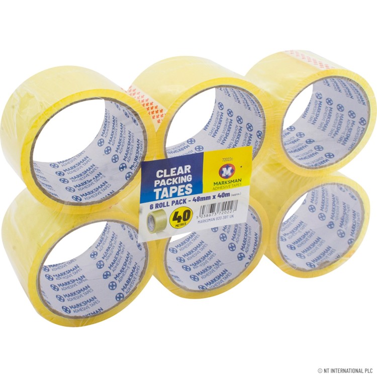  6 Roll Clear Packing Tape 48mm x 40m