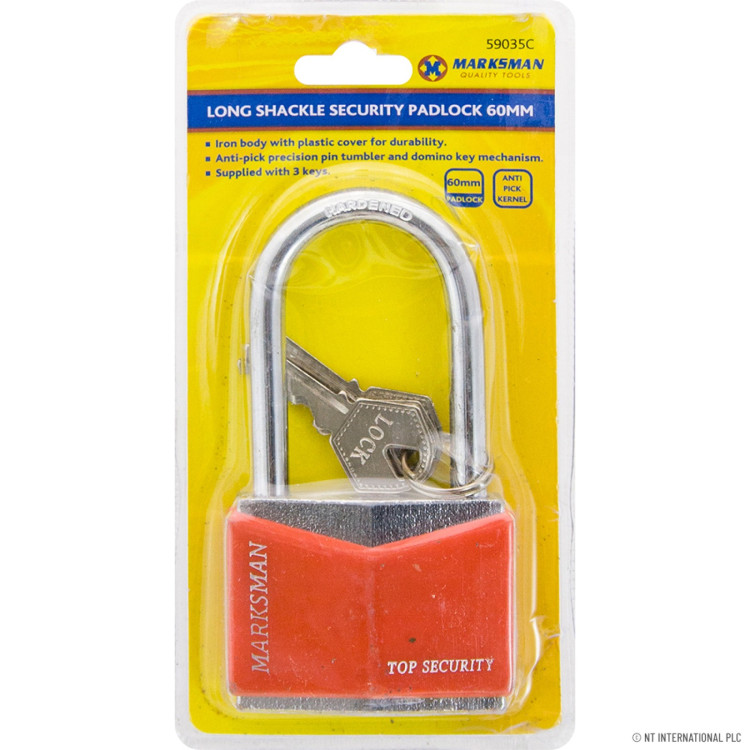 60mm LONG SHACKLE IRON Padlock