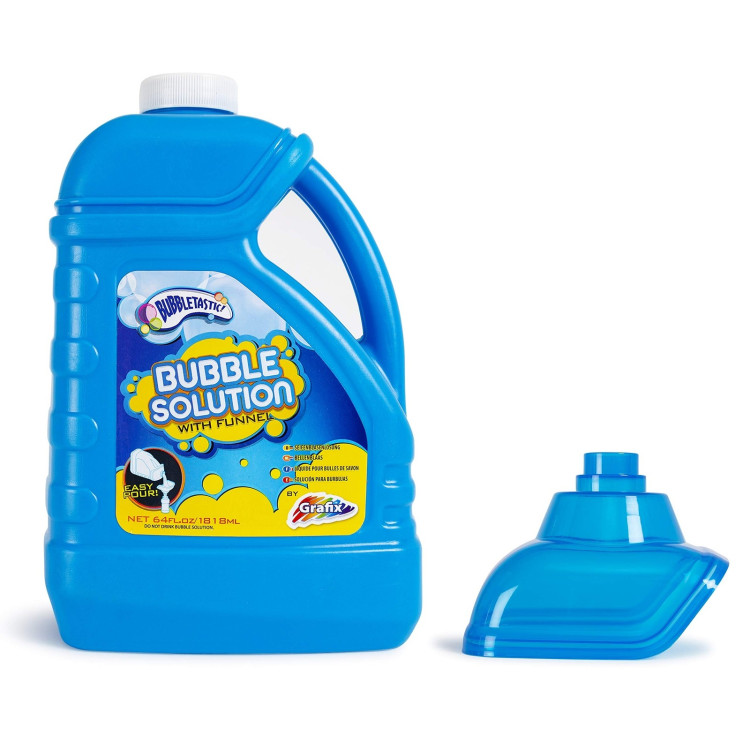 1.8L Bubble Machine Solution with Funnel – Giant Bubbles 4 asst
