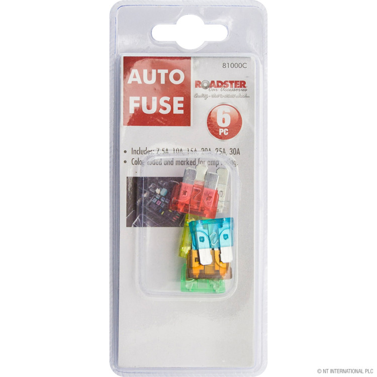  6pc Car Auto Fuses
