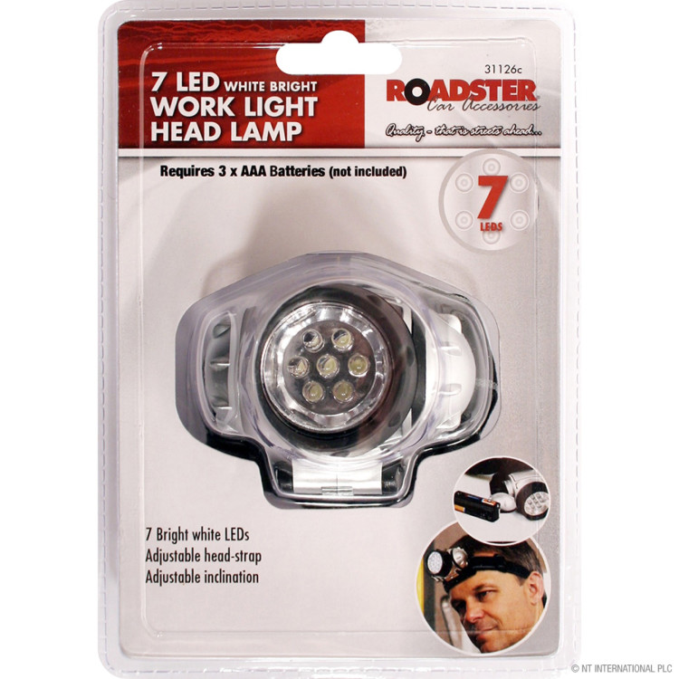 7 LED W/Bright Work light Head Lamp