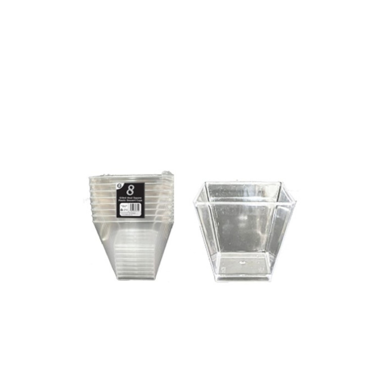 8PC 120ML (4 Oz) Square Plastic