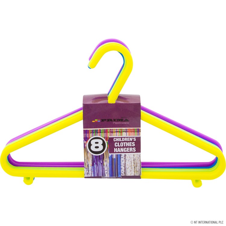  Prima 8pc Children Clothes Hangers (Mixed Color)