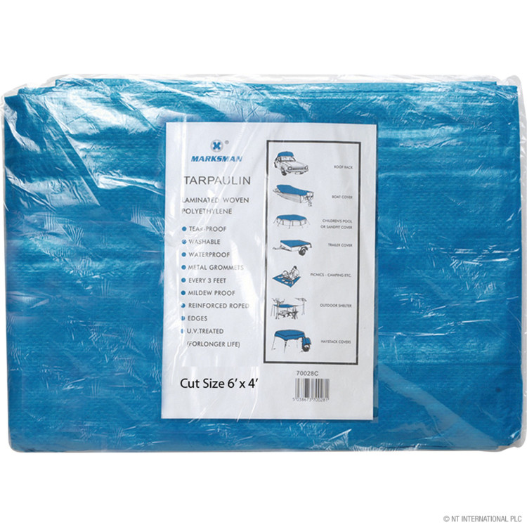 Blue Tarpaulins - 2.7m x 1.8m 9' x 6' 
