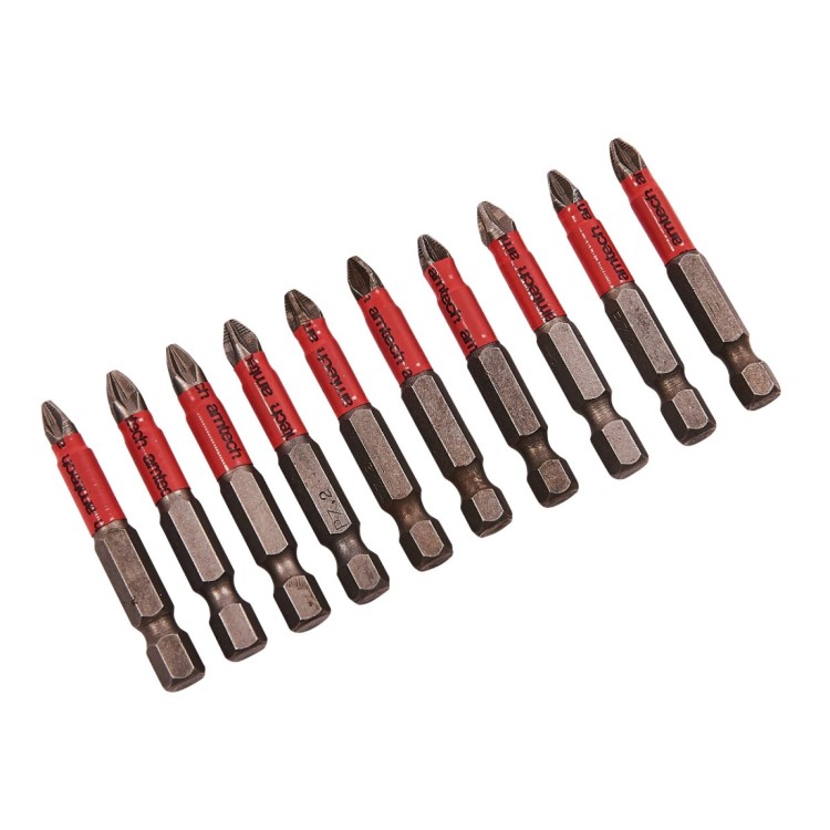 Amtech 10 Piece 50mm non-slip Pozi drive bit set