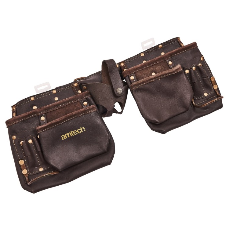 Amtech 12 Pocket Heavy Duty Leather Tool Belt