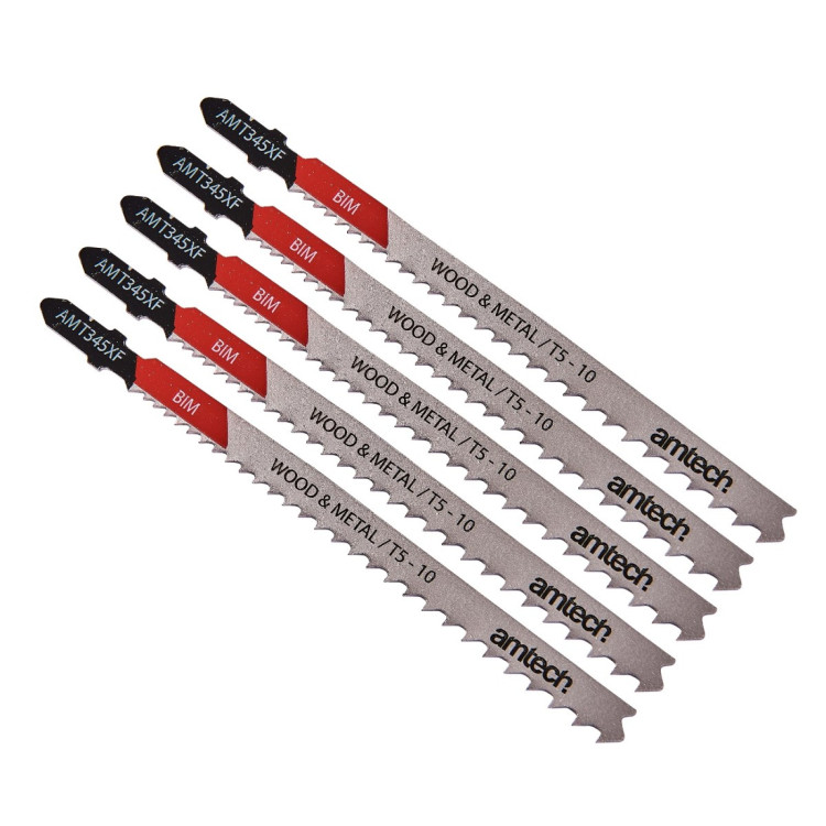 Amtech 5 Piece wood and metal jigsaw blade set (AMT345XF)